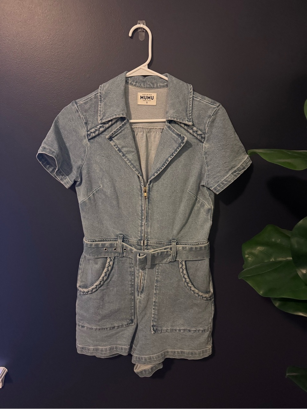 Show Me Your Mumu Light Wash Denim Jacket Romper